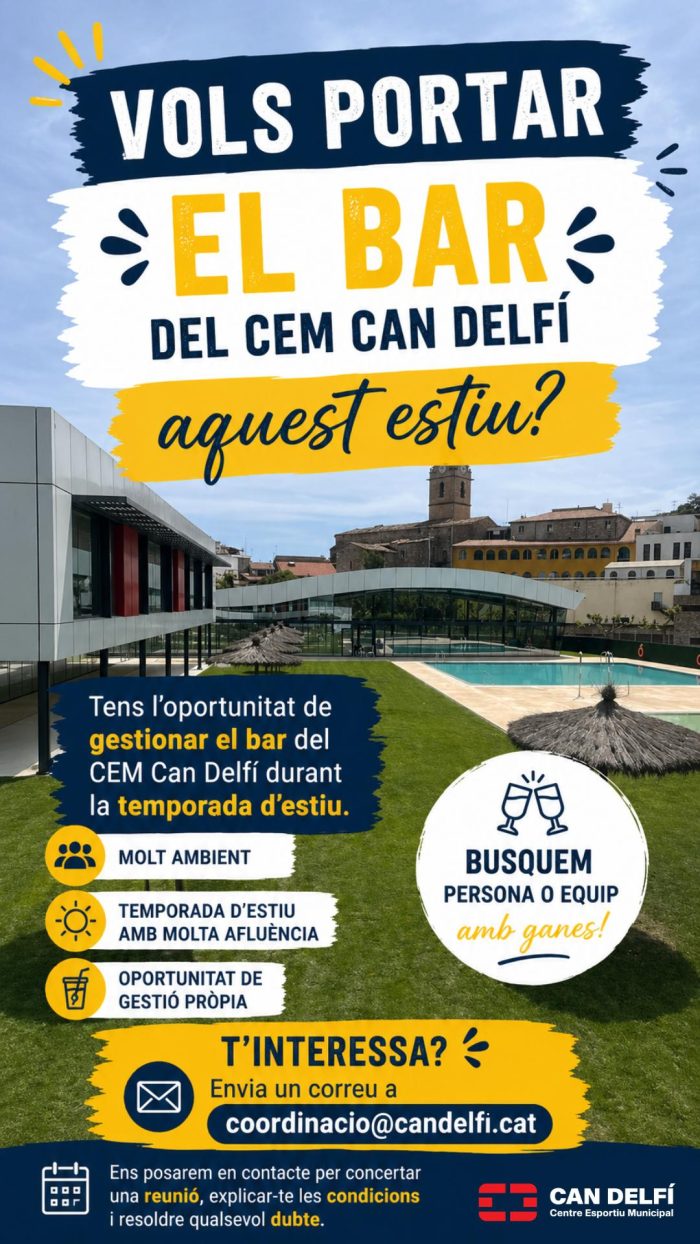 VOLS PORTAR EL BAR DEL CEM AQUQEST ESTIU??